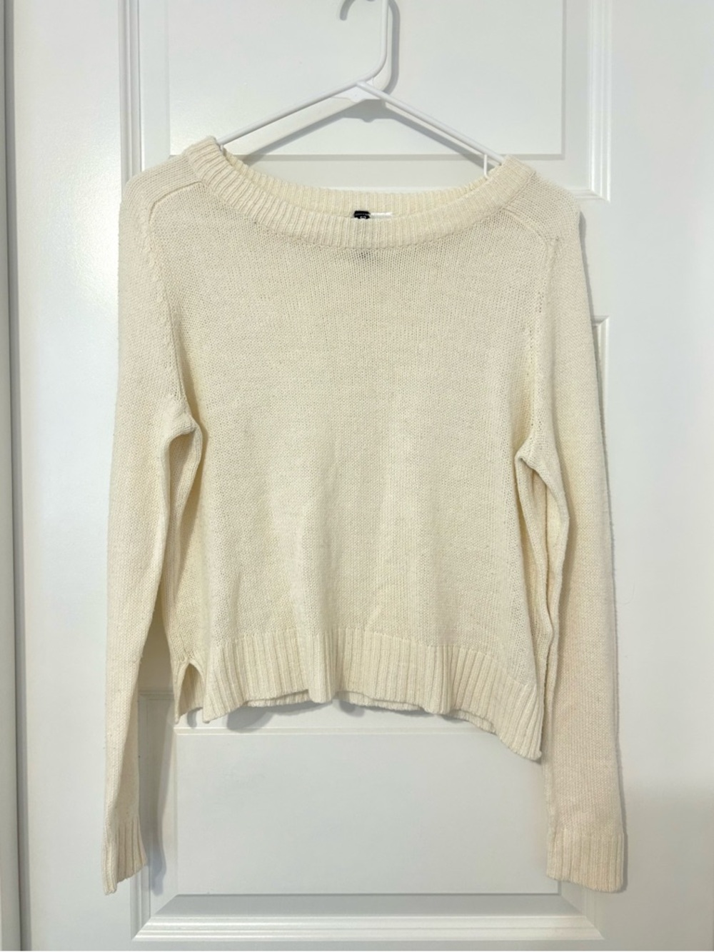 Divided Cream Scoopneck Knit Sweater